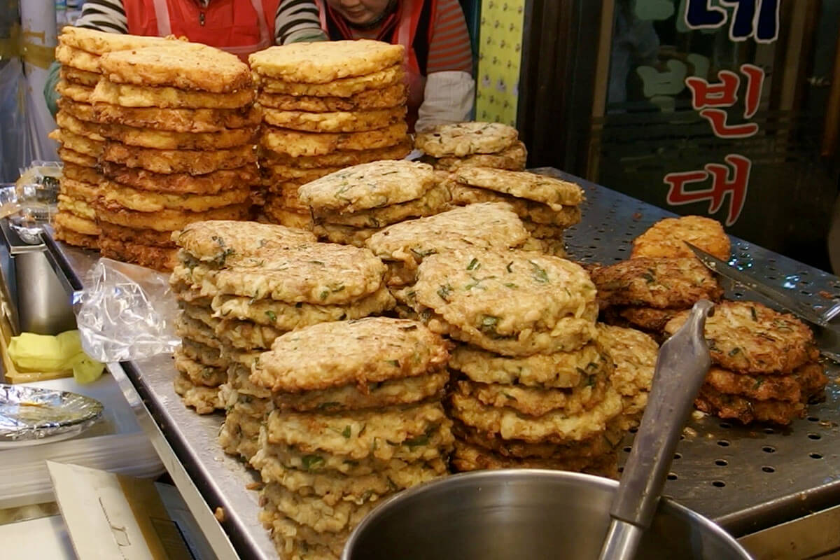 広蔵市場にあるスニネピンデトッのチヂミ